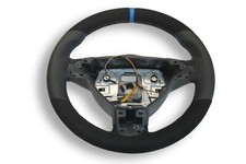 LENKRAD OPEL ASTRA H OPC, GLATT/ALCANTARA 12UHR BLAU + AUFPOLSTERN NEU BEZIEHEN