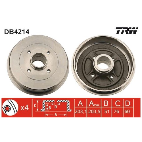 Bremstrommel hinten für - 2x,