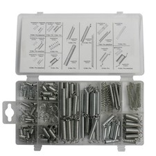 200 teilig Federn Feder Sortiment Zugfeder Druckfeder Set Satz Stahlfeder 