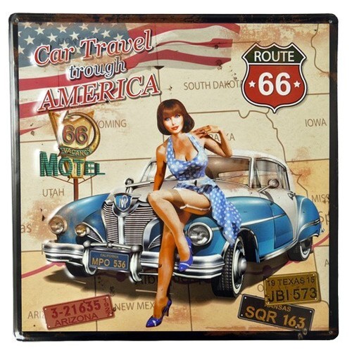 Blechschild route pin up - route,
