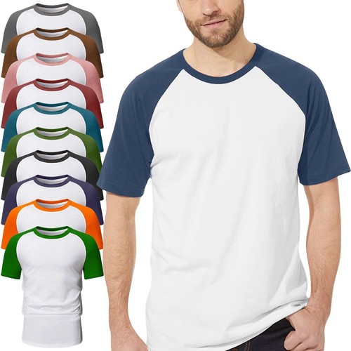 Herren raglan kurzarm shirt - raglan, t-shirt