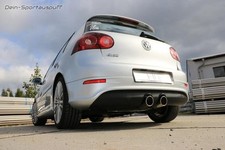 FOX Edelstahl Sportauspuff-Komplettanlage ab Kat mittig VW Golf 5 R32 2x100mm