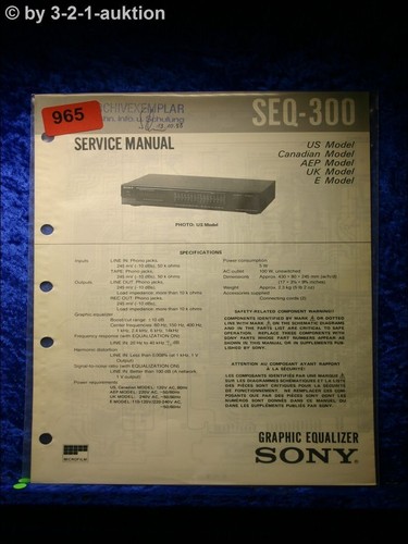 Sony service manual seq - manual, 300