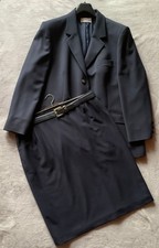 Dunkelblaues Kostüm Jacke + Rock Delmod, Gr 46, Schurwolle, hochwertig, wie NEU