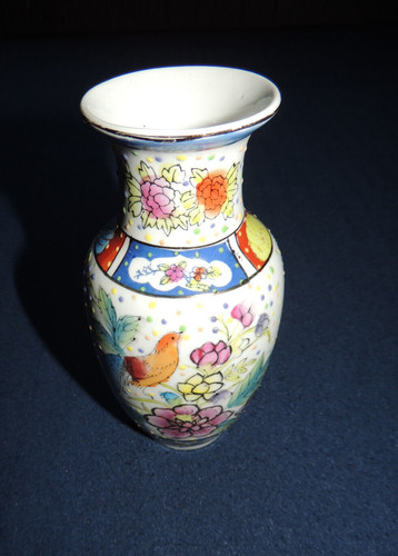 Chinesische vase bunt bemalt - -,