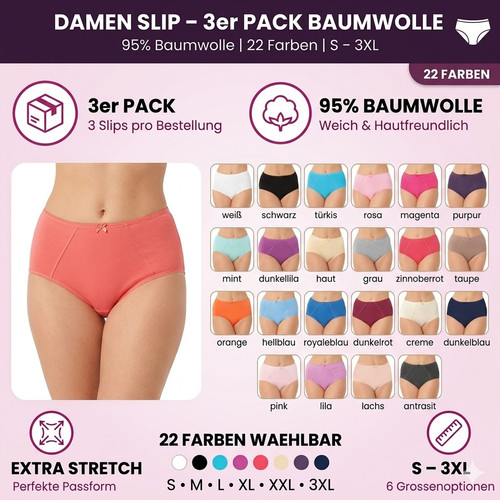 Damen slip 3er - slip,