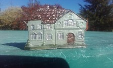 ZINNFIGUR ZINN BAUERNHAUS FINKA FACHWERK HAUS HOF BEMALT 50er VINTAGE RAR 7805a