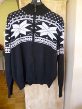 HSE, Sarah Kern, Strickjacke, Norweger Muster, Schwarz, Gr. 52