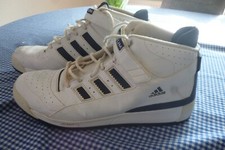 Adidas Gr.46 White Blue Model Forum US 11,5 echtes Leder mit Klette Stiefel 