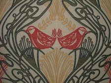 Jugendstil vogel rot - rot, blau
