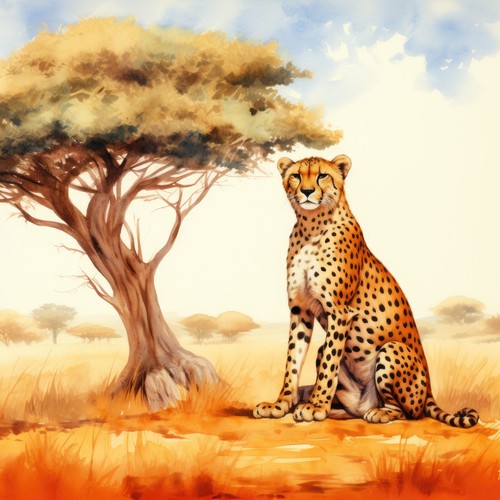 Wandbild afrika gepard deko - wandbild,