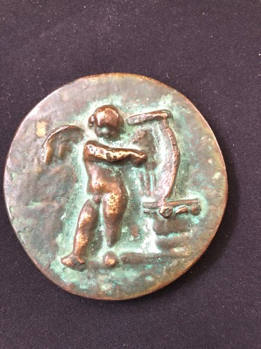 Medaille bronze putto mit - medaille,