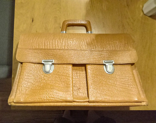 Schulranzen aus leder vintage - schulranzen,