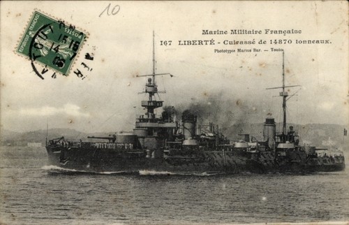 Französisches kriegsschiff - ak,