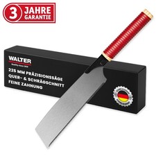 WALTER Japansäge 225 mm – Japanische Feinsäge mit diamantgeschliffenen 7 Z/cm Tr