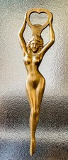 Flaschenöffner nackte Frau Akt Messing Bronze Vintage