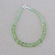 Top Facettiert,  ,Olivin-Peridot Armband,,20 cm,,, 3-6  mm" Silber " (BIR-9* )