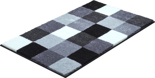 Badteppich karo grau anthrazit - badteppich,