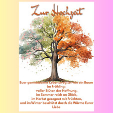 Hochzeitskarte mit Spruch zur Ehe Glückwunschkarte  Hochzeit Karte Grußkarte