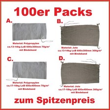Hochwasser Schutz Sandsäcke Sandsack 100 Stück Jute / Polypropylen 600x300/400mm