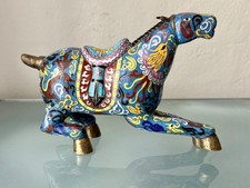 Vintage horse sculpture Enamel Cloisonne  Pferde Skulptur Emaille Mittelgroß