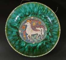 Keramik Teller Wandteller Lamm Christi Relief Agnus Dei 26 cm Ostern ~1900