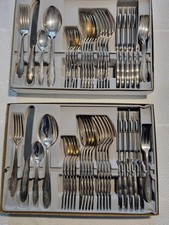 WMF 90er Silberauflage Silber Besteck Set Besteckkasten Gravur LE 30 tlg.