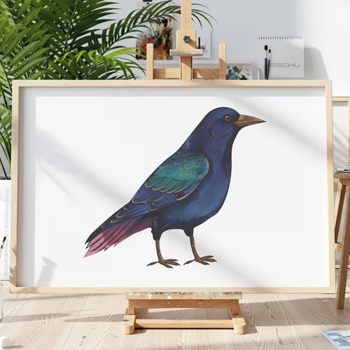 Rabe vogel schablone malen - schablone,