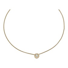 Solitär Brillant Collier 585 Gold Länge 50 cm Wert 850 Euro Kette H02.992