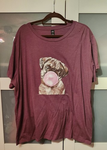 Shirt mops hund weinrot - t-shirt, "mops