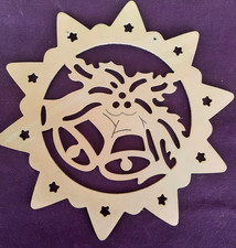 Fensterbild -GLOCKEN- Holz- Weihnachten- Ø ca 24cm -gebraucht