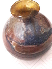 Mundgeblasene kleine Vase, Kugelvase, 4,5 cm hoch, amber  blau und andere Farben