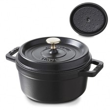 Staub Cocotte Gusseisen Schmortopf rund 24cm schwarz Retourenware Neu - Sonstige