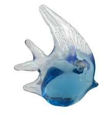 Glas Fisch blau mit