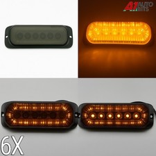 6X Doppelfunktion LED Bernstein Warnleuchte W / Halo Ring Blitz 12-24V Rauchglas