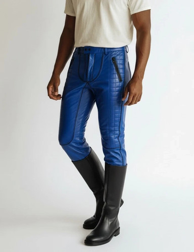 Herren blau gesteppte biker - blau,