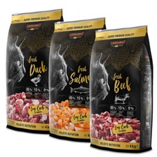Je 4 kg = 12 kg Leonardo fresh Meat Salmon, Beef und Duck Trockenfutter