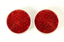 2 Reflektoren Katzenaugen ~G2114 Rückstrahler ∅55mm Kfz Fahrrad Motorrad Neuw.