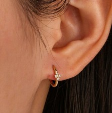 14K Massiv Gelb Gold Diamant