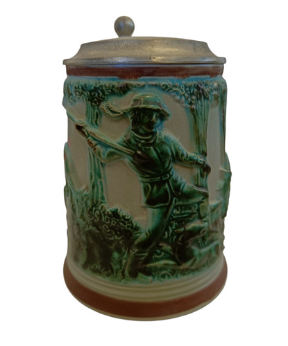 Vintage keramik bierkrug mit - bierkrug,