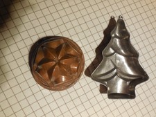 2 x Backformen aus Blech Tannenbaum 25 x 4 cm + Gugelhupf 12x17 cm