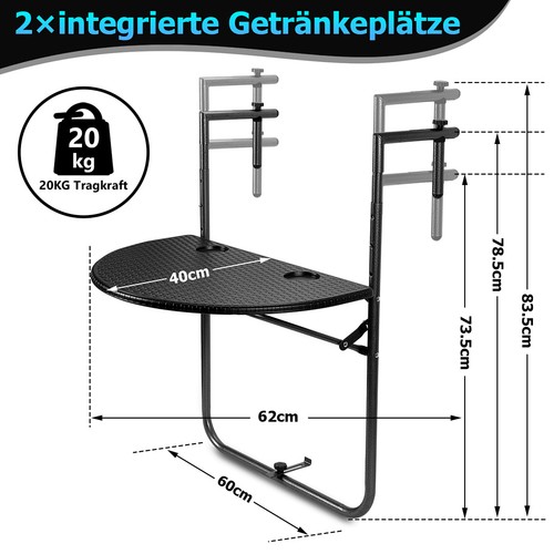 Balkonhängetisch hängetisch - balkonhängetisch,