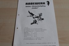 144242) Rabewerk - Anbau Winkeldrehpflug - Kolibri - Prospekt 08/1980