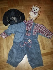 Puppenmode Junge -Mode 50 cm , 5 Teile, dunkelrot mit  Bärenkorb