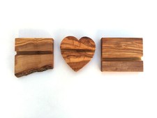 Smartphone/Tablet Halter Form wählbar Handy Ständer handgefertigt aus Olivenholz