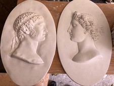 Wandbild-Stuck Relief aus Gips - Medallion - wunderschönes Paar Antike