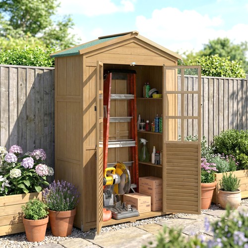Outsunny gartenschrank holz - gartenschrank,