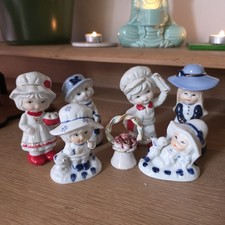 Keramikfiguren 7 Stück, Mädchen Und Jungen, Sehr Guter Zustand