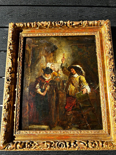 Gerahmtes ölbild auf - Ölbild, leinwand