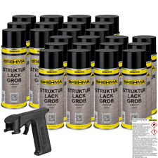 24xBREHMA Strukturlack grob Kunststoff Kräusel Spray schwarz matt 400ml m. Griff